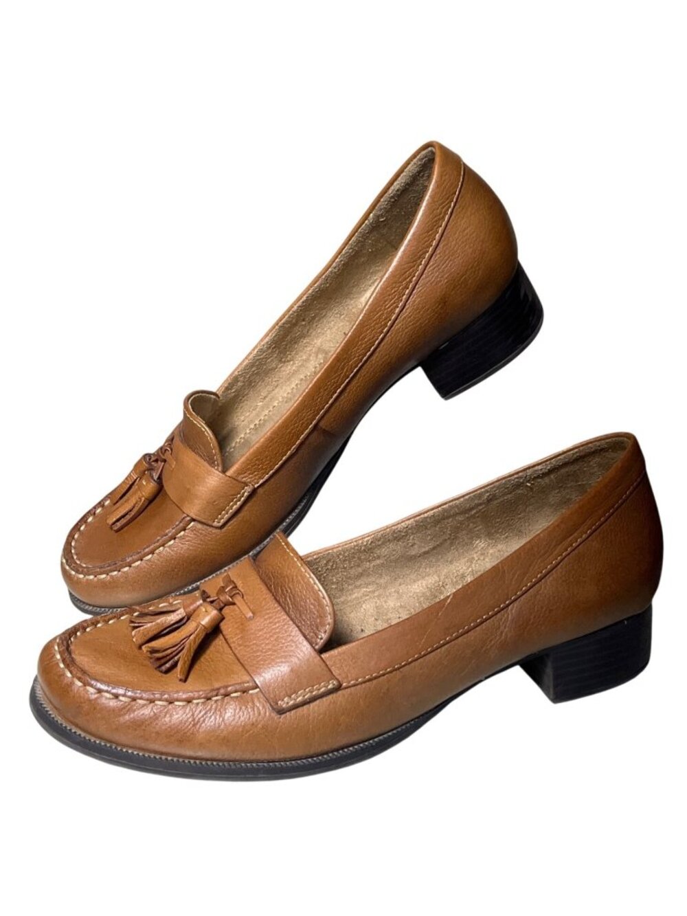 Naturalizer Barrie Loafers Leather Tan Tassel Comfort Preppy Capsule Shoes Wom 8